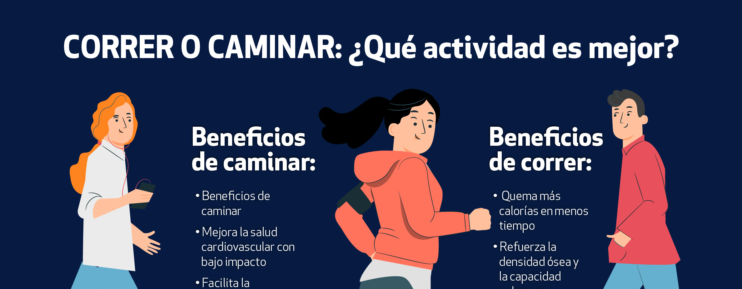 Correr o caminar: ¿Qué actividad es mejor? – INFOGRAFÍA